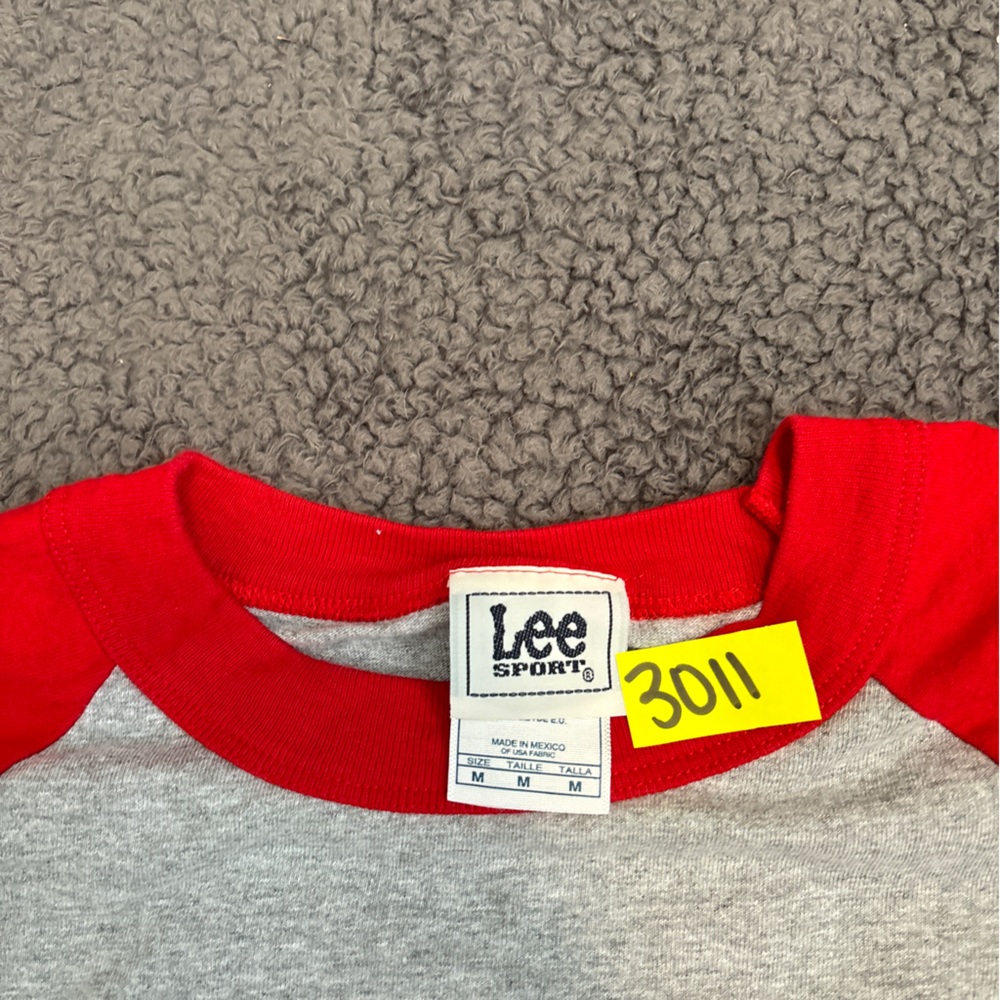 Vintage lee shirt mens medium gray red cardinals logo 90s raglan - Picture 7 of 11
